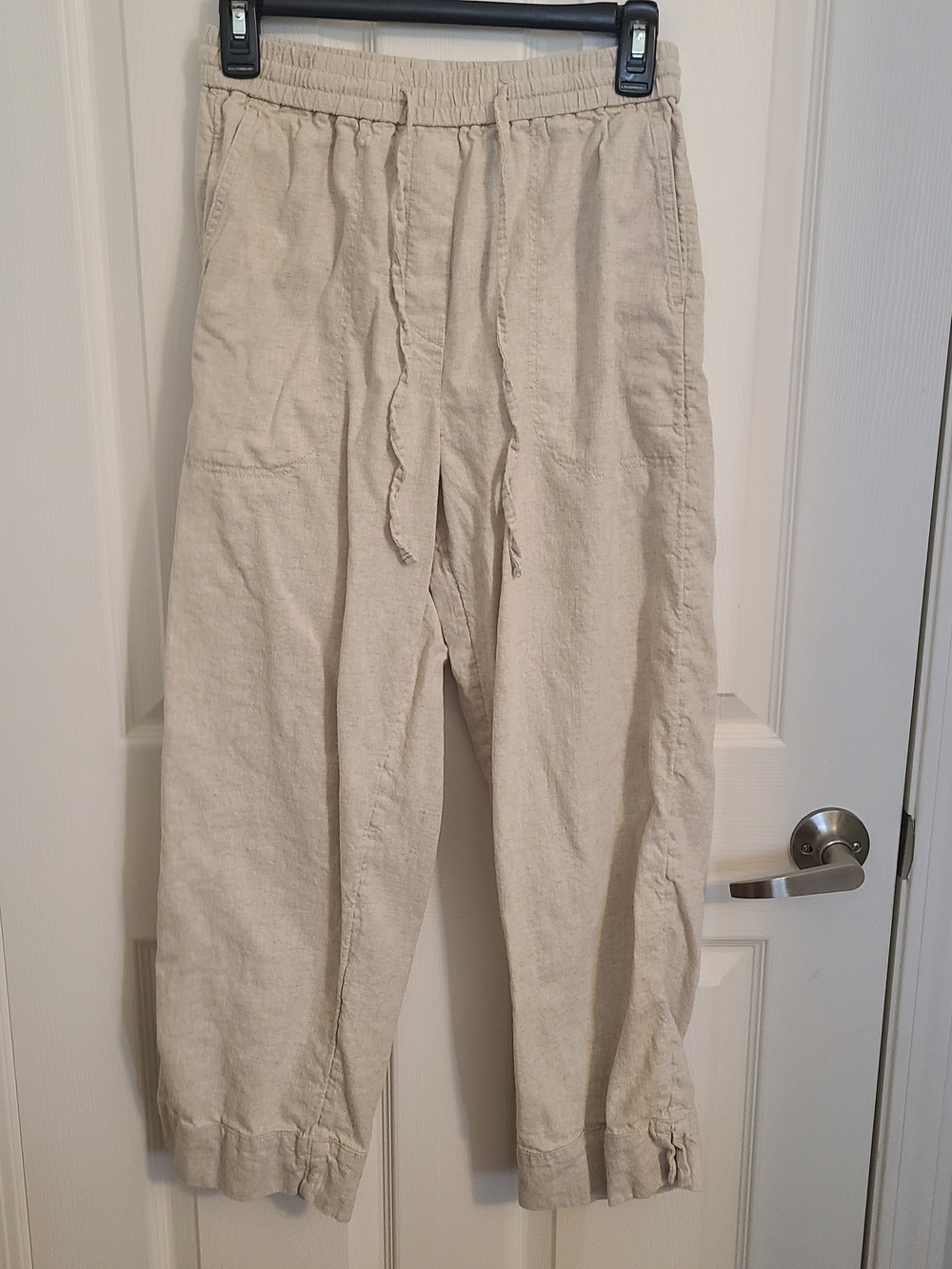 Banana Republic Men's Drawstring Linen-Blend Joggers in Light Beige